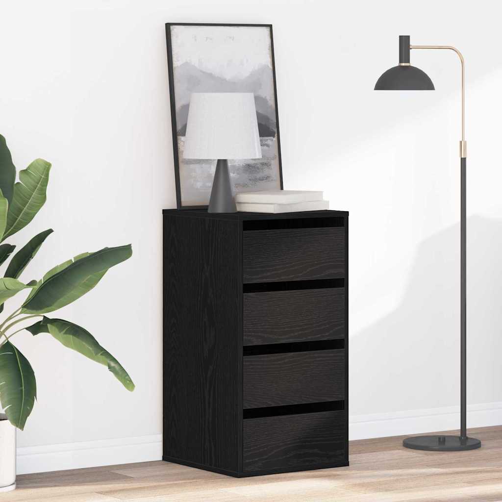 Mobile con Cassetti Nero 40 x 41 x 76 cm Legno multistrato