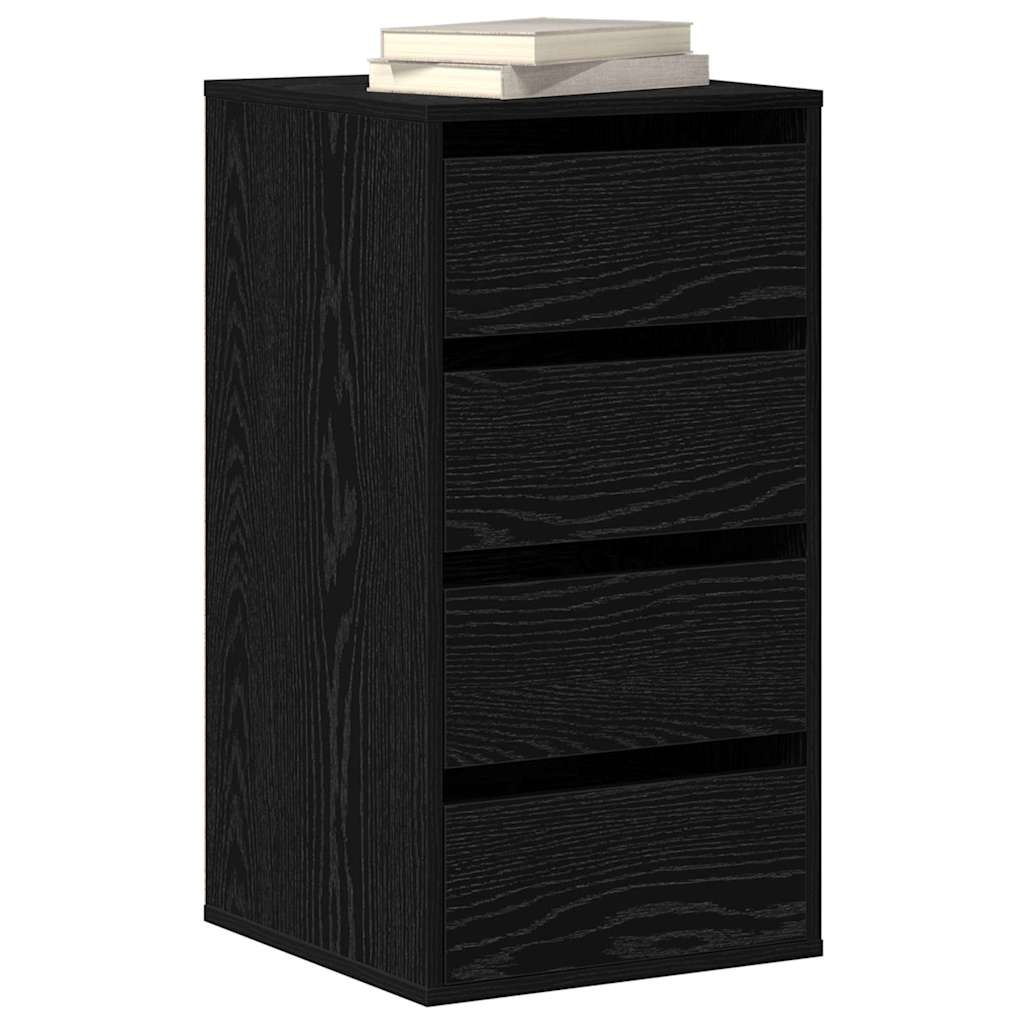 Mobile con Cassetti Nero 40 x 41 x 76 cm Legno multistrato