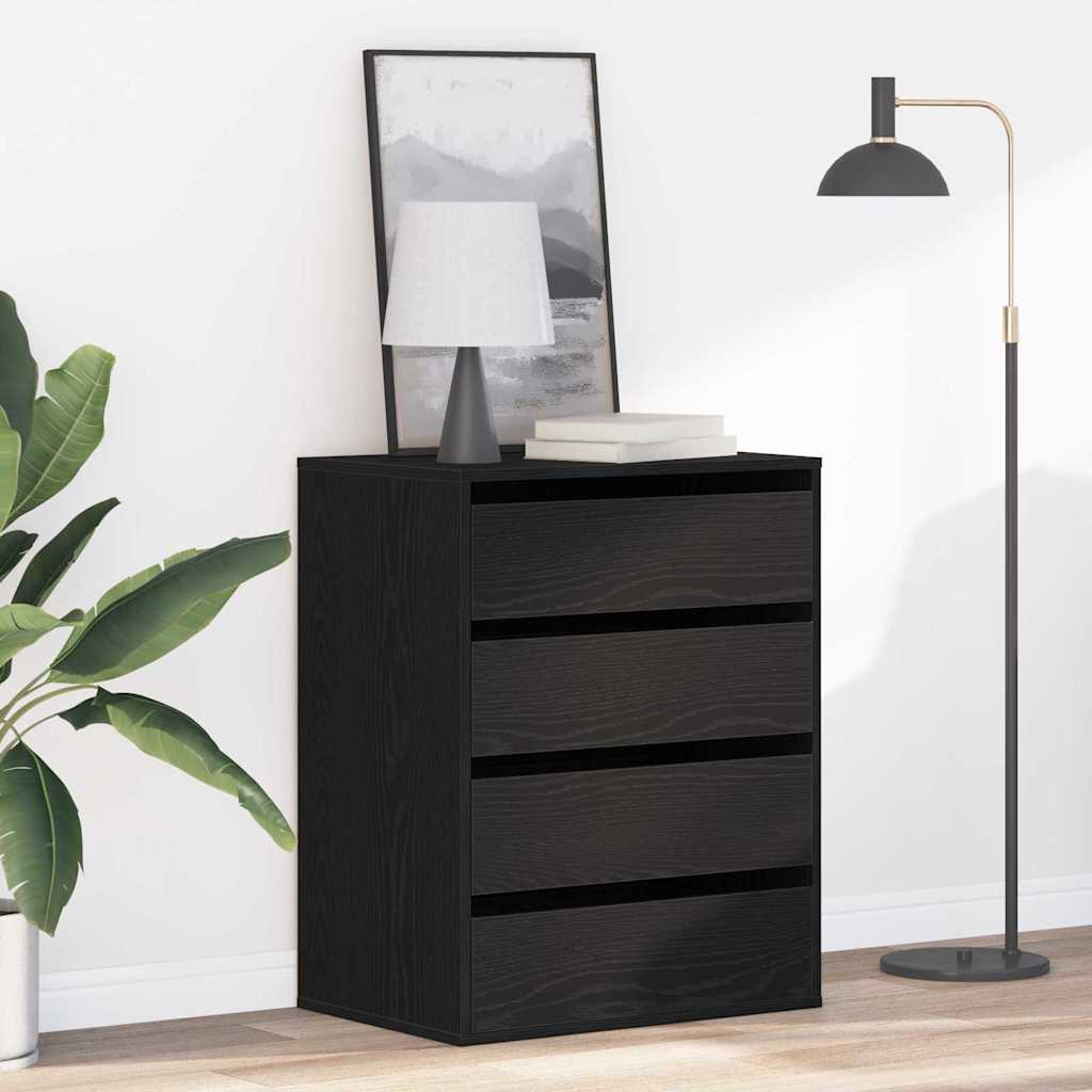 Mobile con Cassetti Nero 60 x 41 x 76 cm Legno multistrato