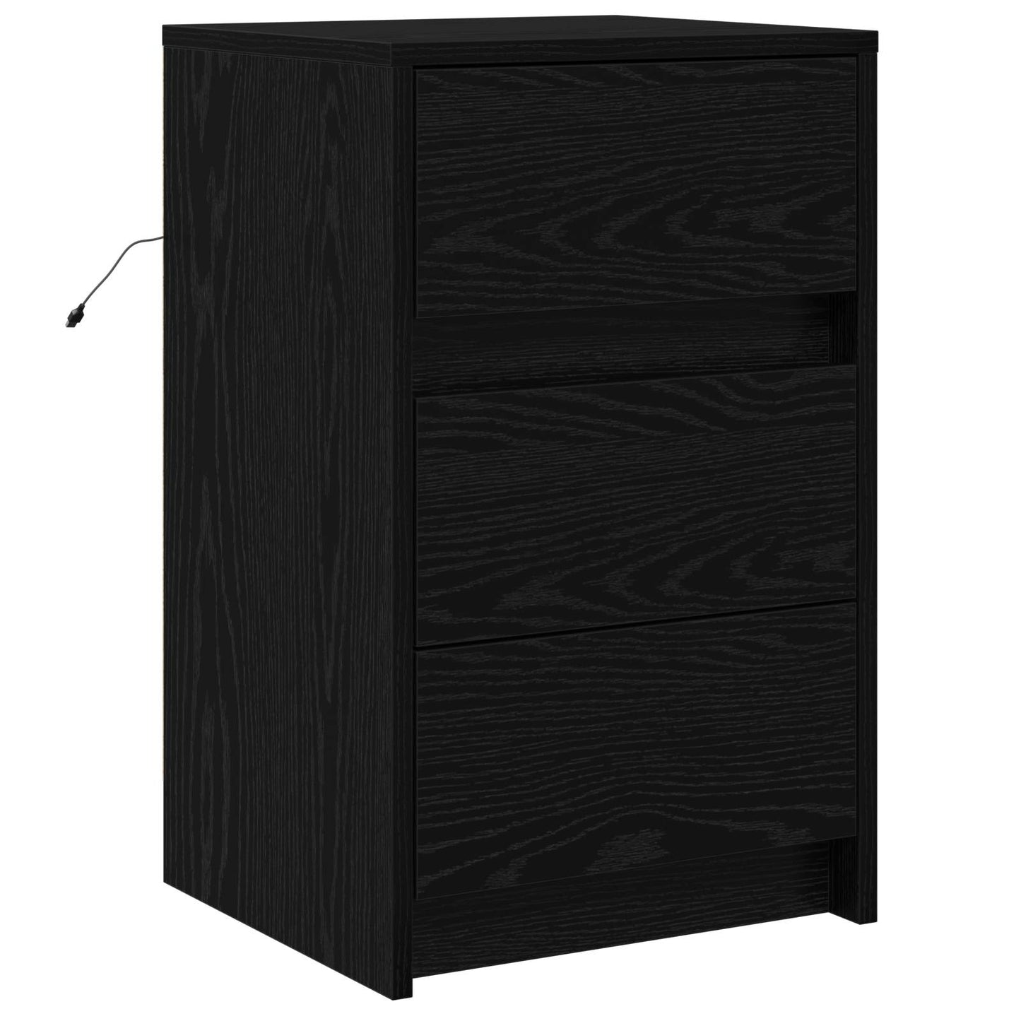 Armadio da Notte Rovere Nero 38 x 34 x 61 cm Legno multistrato