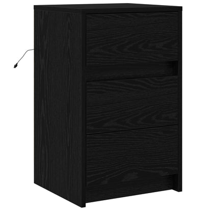 Armadio da Notte Rovere Nero 38 x 34 x 61 cm Legno multistrato