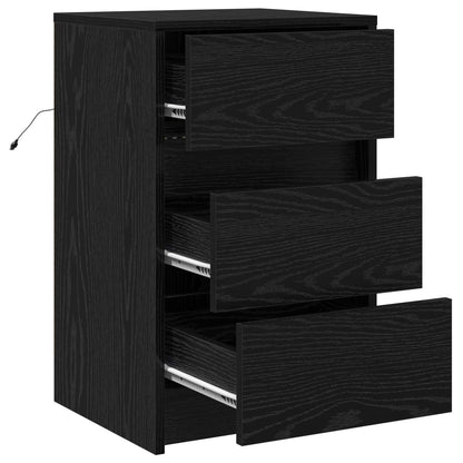 Armadio da Notte Rovere Nero 38 x 34 x 61 cm Legno multistrato