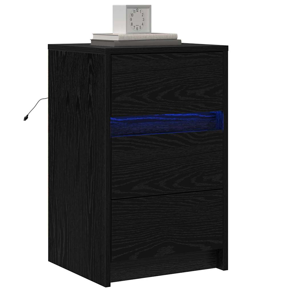 Armadio da Notte Rovere Nero 38 x 34 x 61 cm Legno multistrato