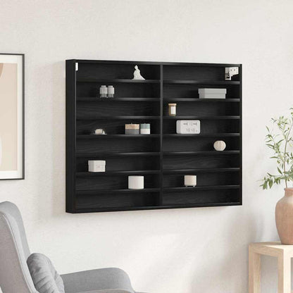 Vetrina Rovere Nero 100 x 8,5 x 75 cm Legno multistrato