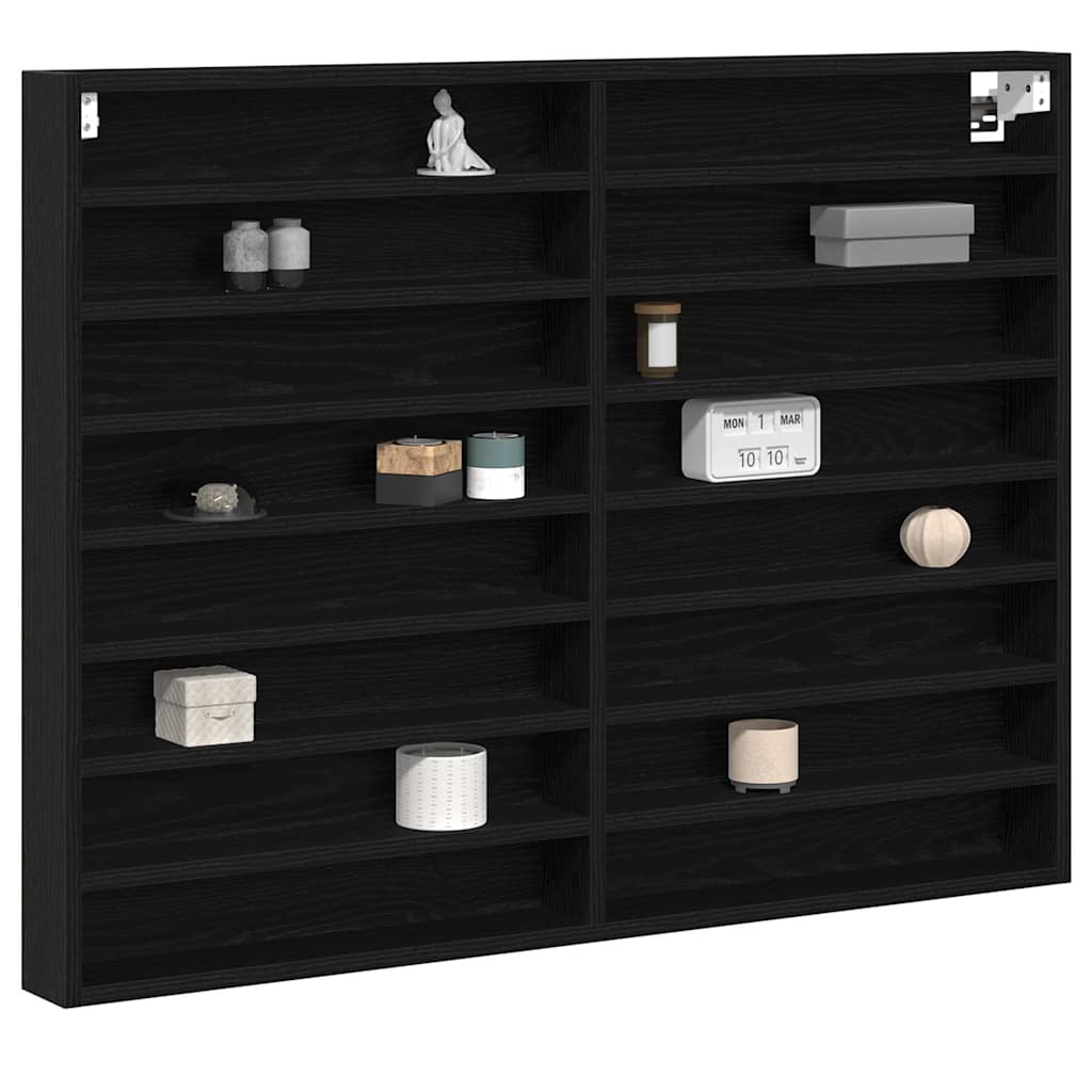Vetrina Rovere Nero 100 x 8,5 x 75 cm Legno multistrato