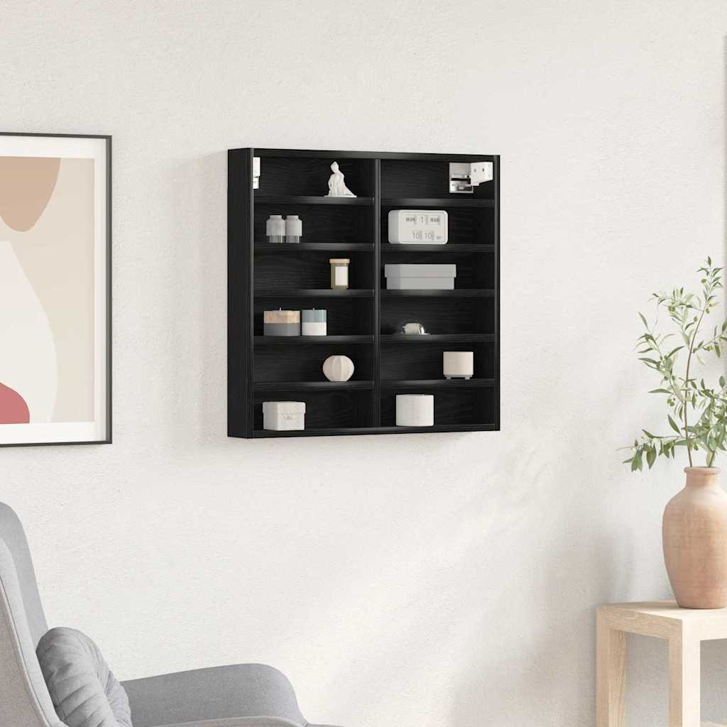 Vetrina Rovere Nero 60 x 8,5 x 58 cm Legno multistrato