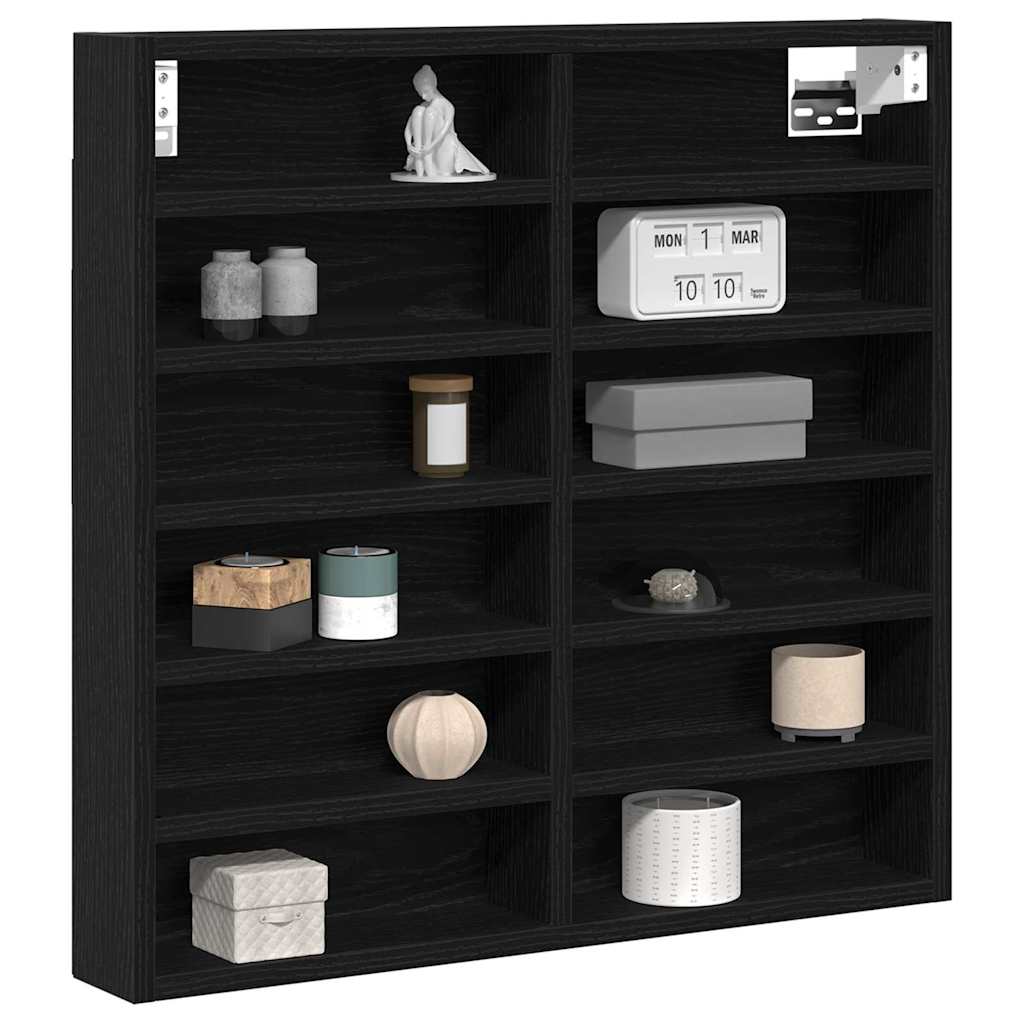 Vetrina Rovere Nero 60 x 8,5 x 58 cm Legno multistrato
