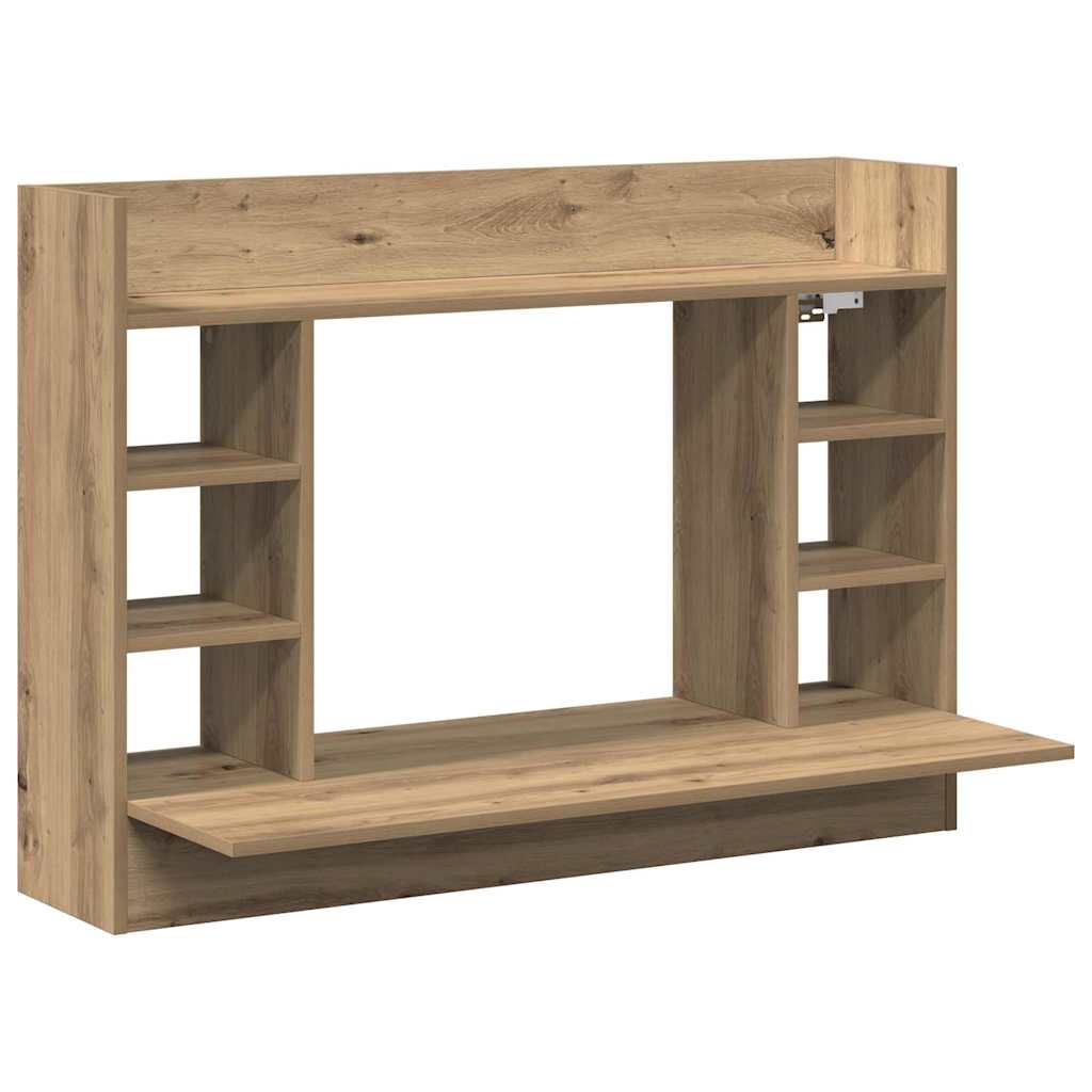 Scrivania a parete rovere artigianale 105 x 48 x 75 cm