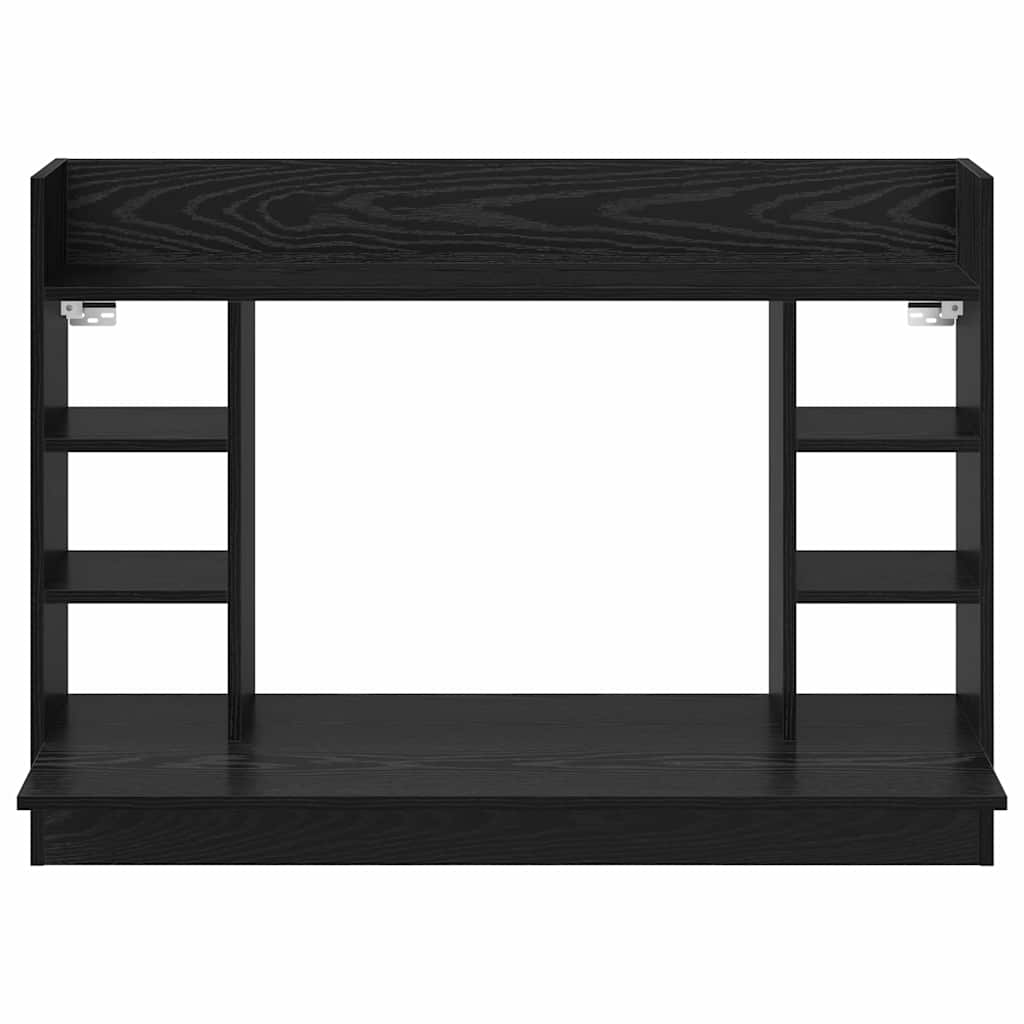 Scrivania a parete con lo scaffale Rovere nero 105 x 48 x 75 cm