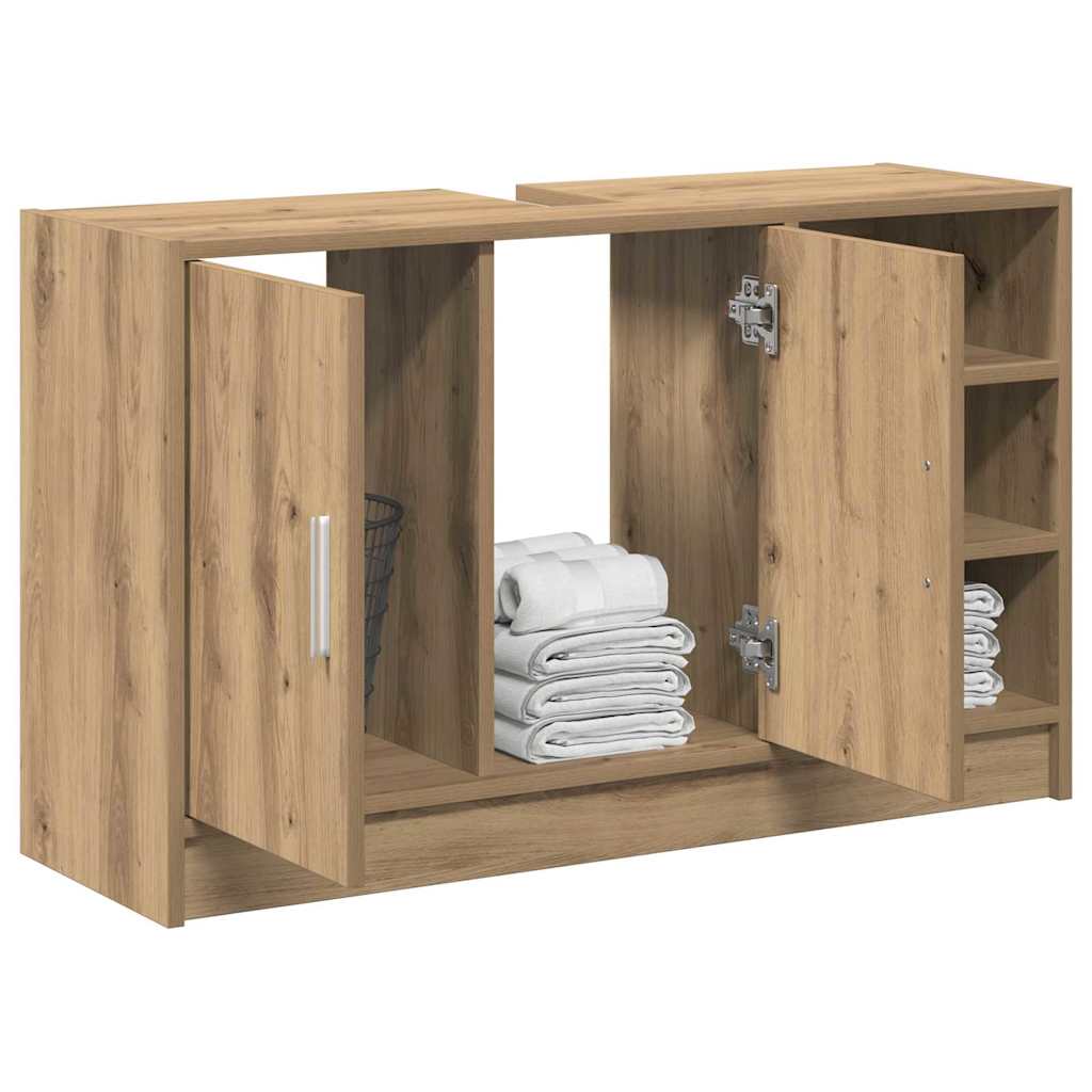 Mobile da Bagno con porta Rovere artigianale 90 x 29 x 55 cm