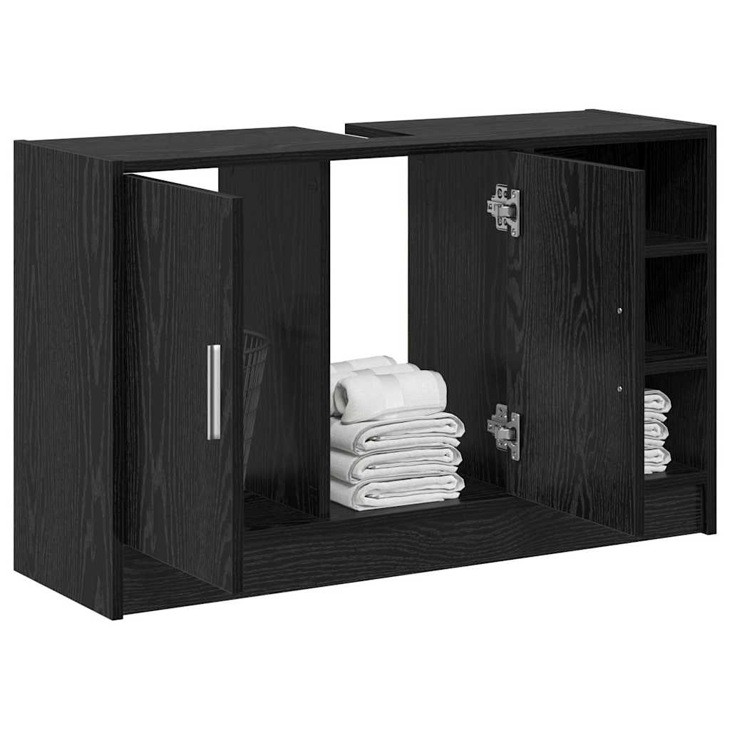 Mobile da Bagno Rovere Nero 90 x 29 x 55 cm Legno multistrato