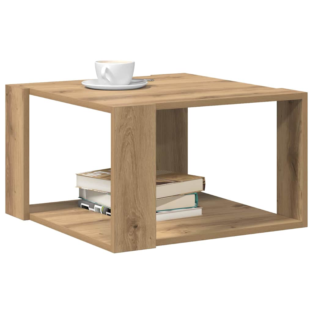 Tavolino da salotto Rovere artigianale 51,5 x 51,5 x 30 cm