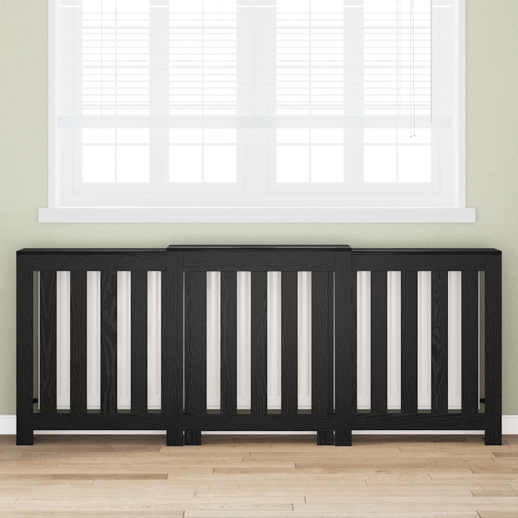 Copertura per radiatori Rovere Nero 205 x 21,5 x 83,5 cm