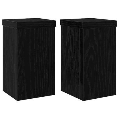 Supporto per piante 2 pcs Rovere Nero 10 x 10 x 18 cm