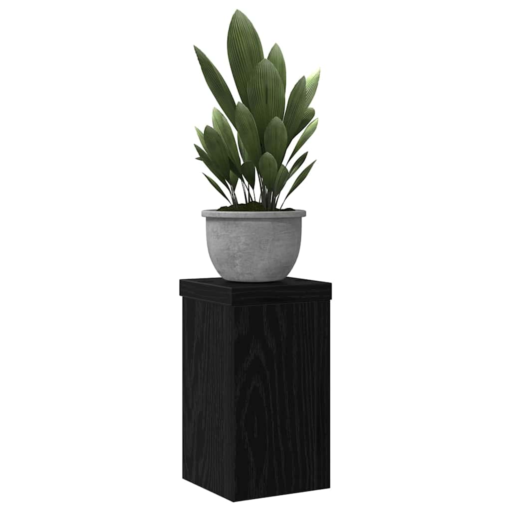 Supporto per piante 2 pcs Rovere Nero 10 x 10 x 18 cm