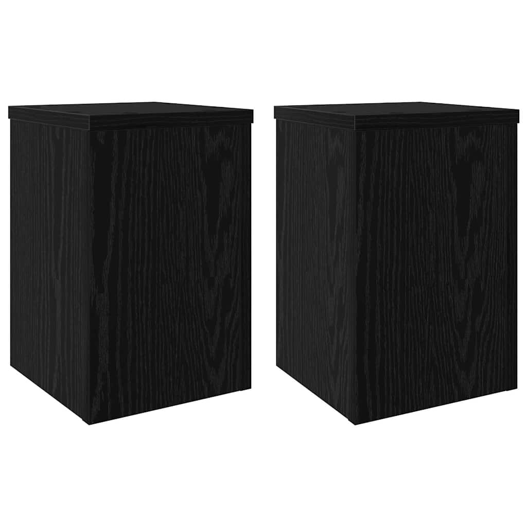 Supporto per piante 2 pcs Rovere Nero 20 x 20 x 30 cm