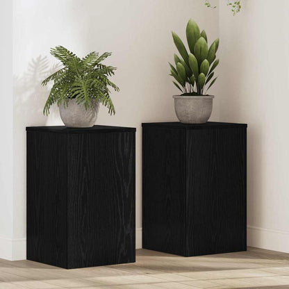 Supporto per piante 2 pcs Rovere Nero 30 x 30 x 50 cm