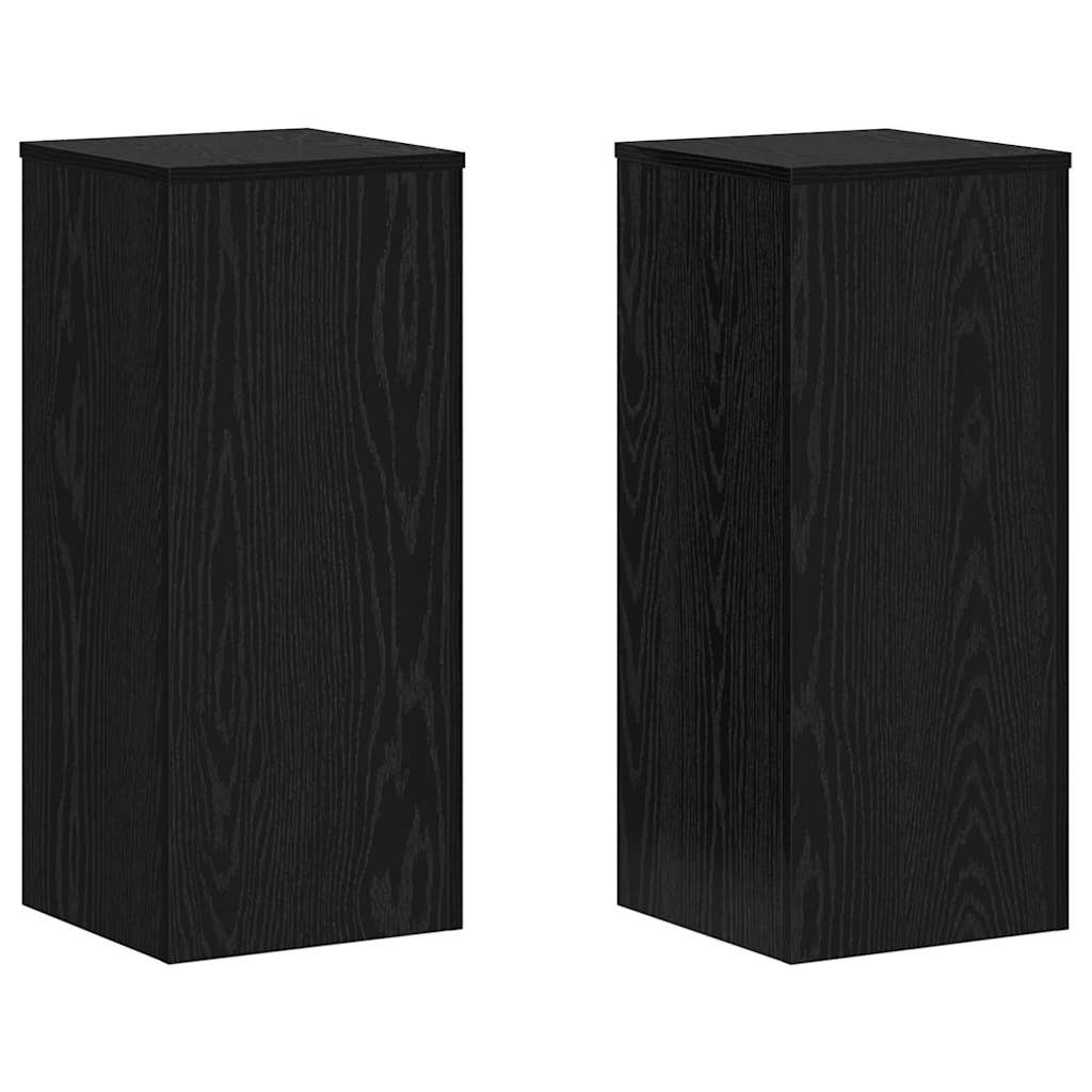 Supporto per piante 2 pcs Rovere Nero 30 x 30 x 70 cm
