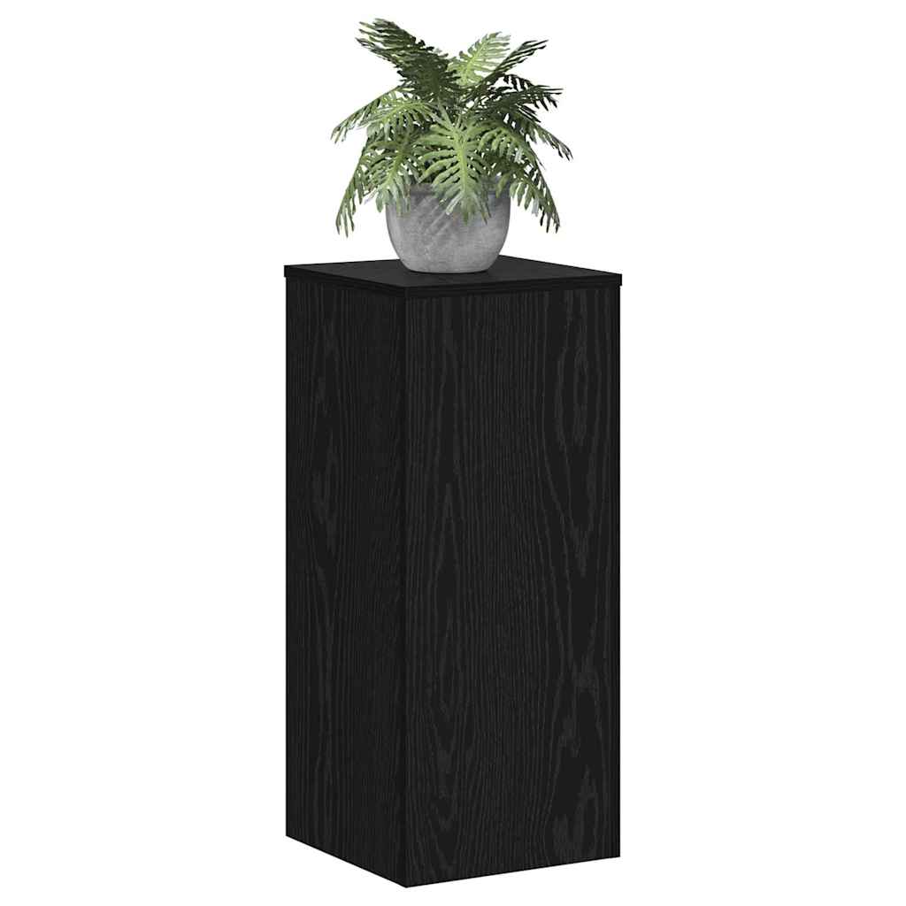 Supporto per piante 2 pcs Rovere Nero 30 x 30 x 70 cm