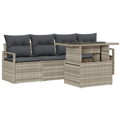 Set Divano da Giardino con archiviazione 5 pcs Luce polyrattan