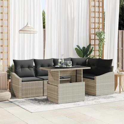 Set Divano da Giardino con cuscino 6 pcs Grigio chiaro