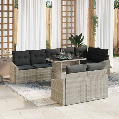Set Divano da Giardino con cuscino 9 pcs Grigio chiaro