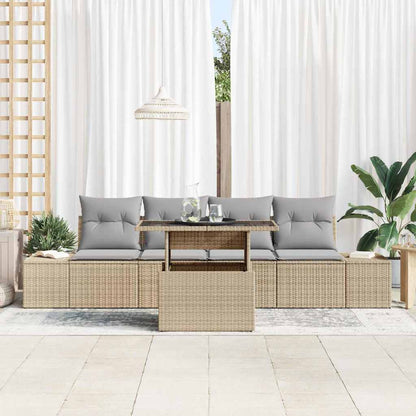 Set di divani 5 pcs Beige e Grigio Chiaro polyrattan