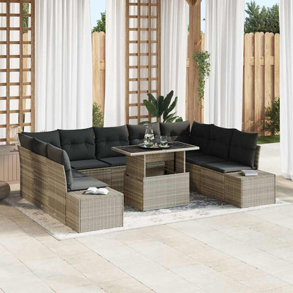 Set Divano da Giardino con cuscino 10 pcs Grigio chiaro