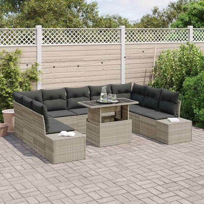 Set Divano da Giardino con cuscino 10 pcs Grigio chiaro