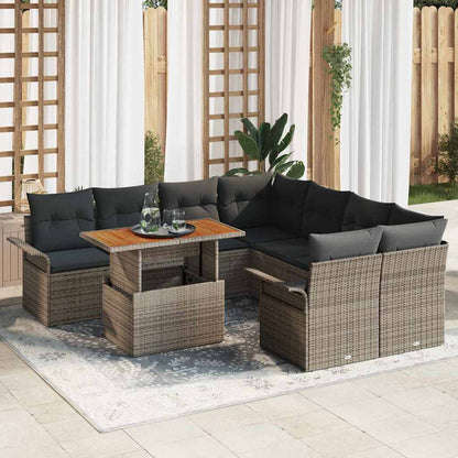 Set Divano da Giardino con cuscino Grigio