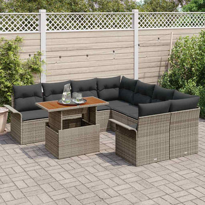 Set Divano da Giardino con cuscino Grigio