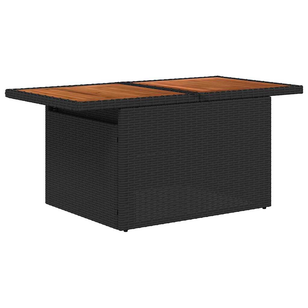 Set Divano da Giardino 8 pcs Nero e Crema polyrattan
