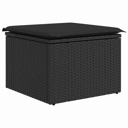 Set Divano da Giardino con cuscino con archiviazione 8 pcs Nero