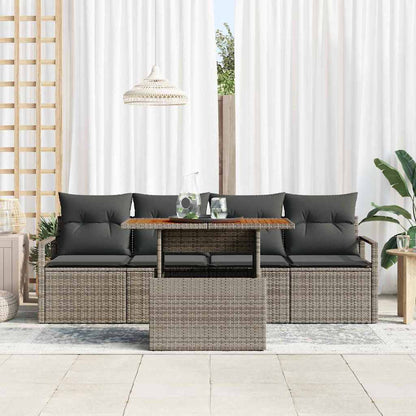 Set Divano da Giardino con cuscino 5 pcs Grigio