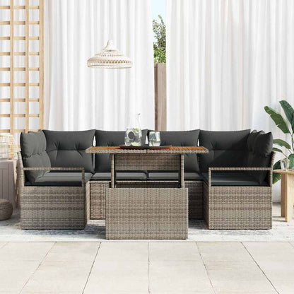 Set Divano da Giardino con cuscino 7 pcs Grigio
