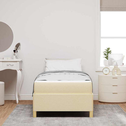 Struttura del letto con materasso Crema 90 x 200 cm Tessuto