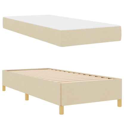Struttura del letto con materasso Crema 90 x 200 cm Tessuto