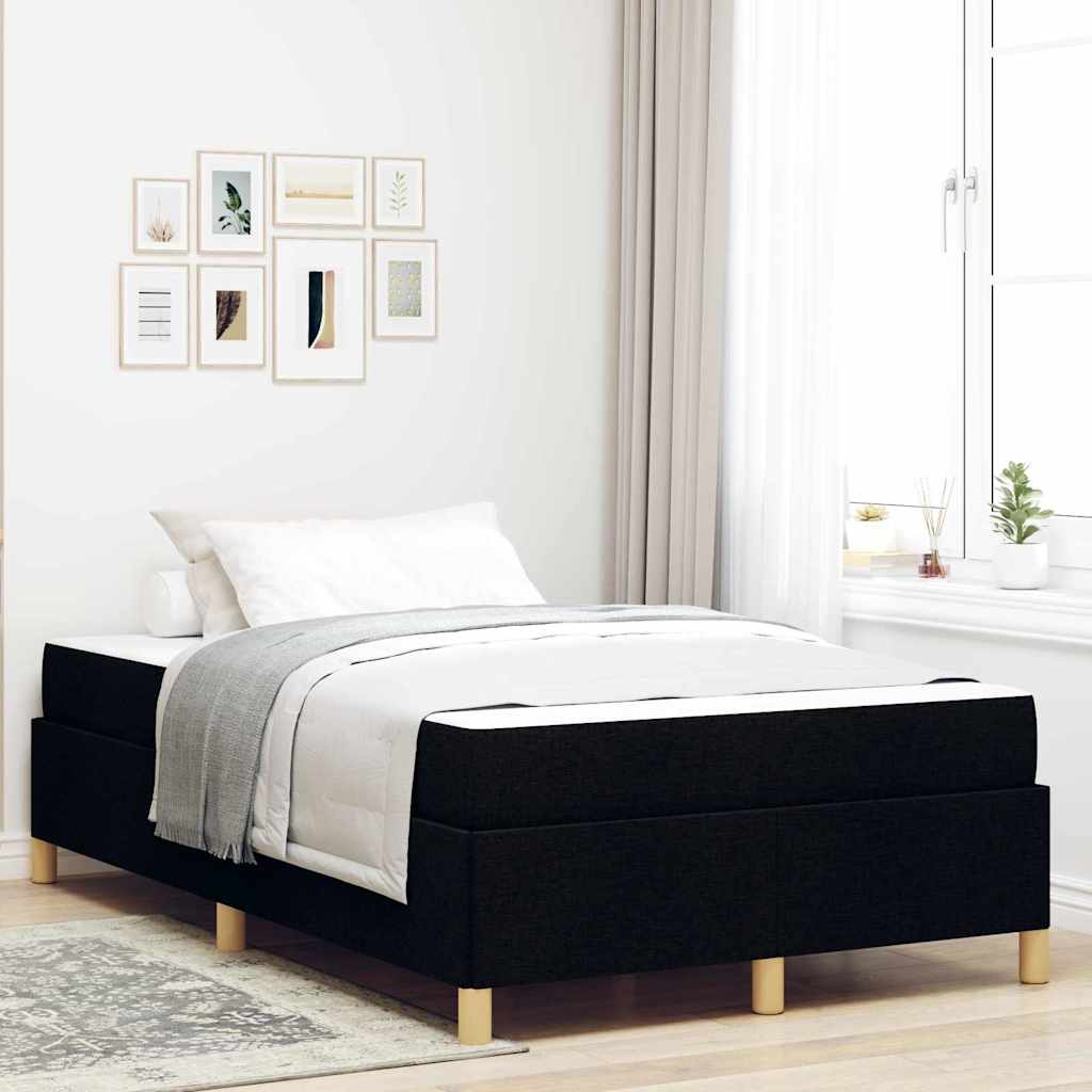 Struttura del letto con materasso Nero 120 x 190 cm Tessuto