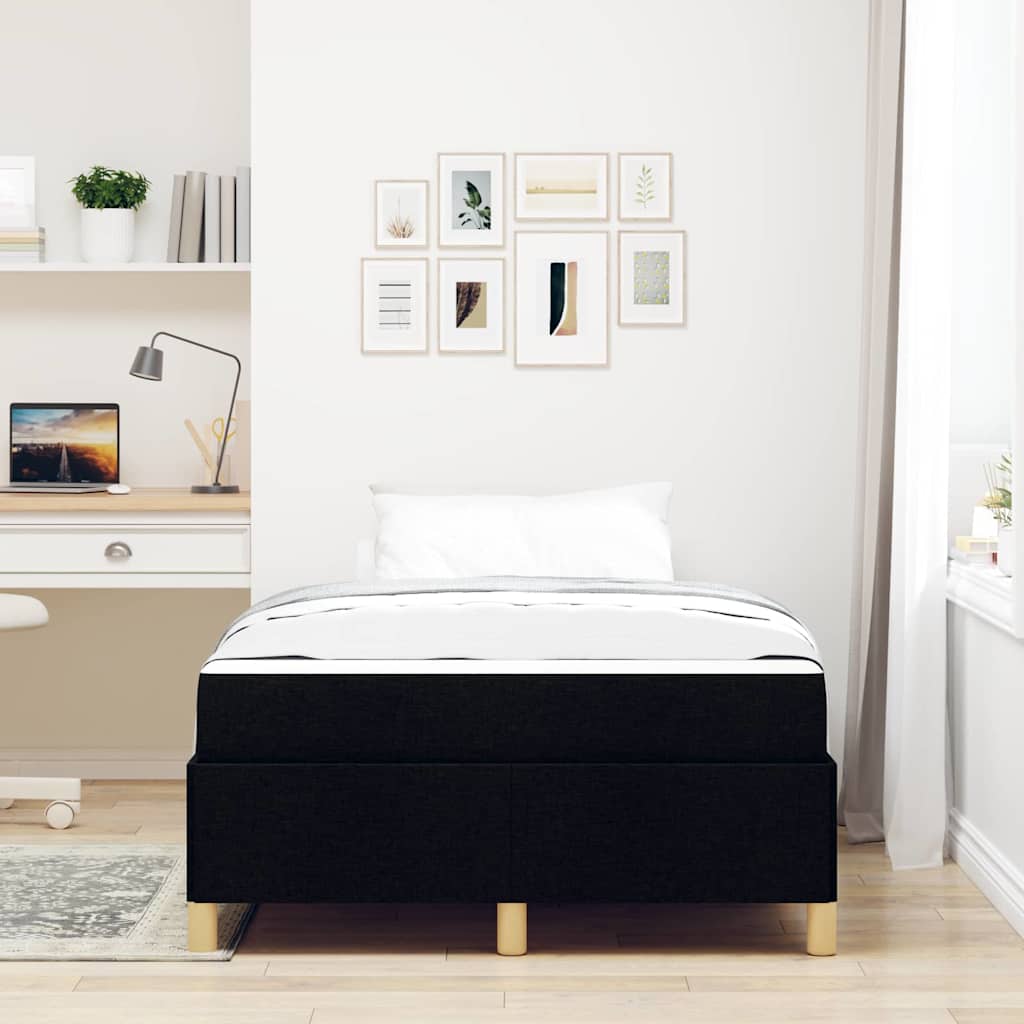 Struttura del letto con materasso Nero 120 x 190 cm Tessuto