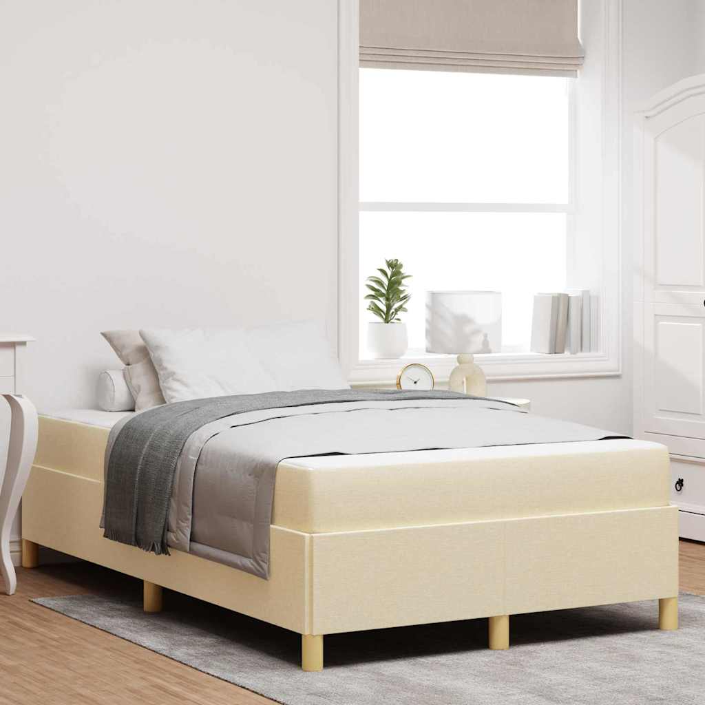 Struttura del letto con materasso Crema 120 x 190 cm Tessuto