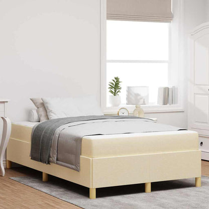 Struttura del letto con materasso Crema 120 x 190 cm Tessuto