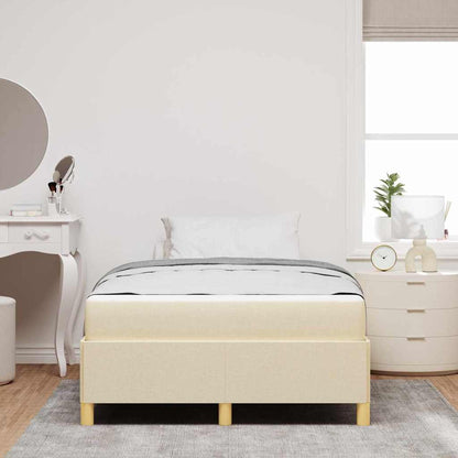 Struttura del letto con materasso Crema 120 x 190 cm Tessuto