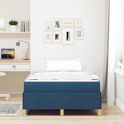 Struttura del letto con materasso Blu 120 x 190 cm Tessuto
