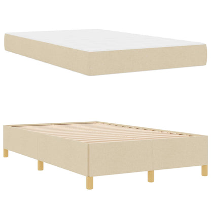 Struttura del letto con materasso Crema 120 x 200 cm Tessuto