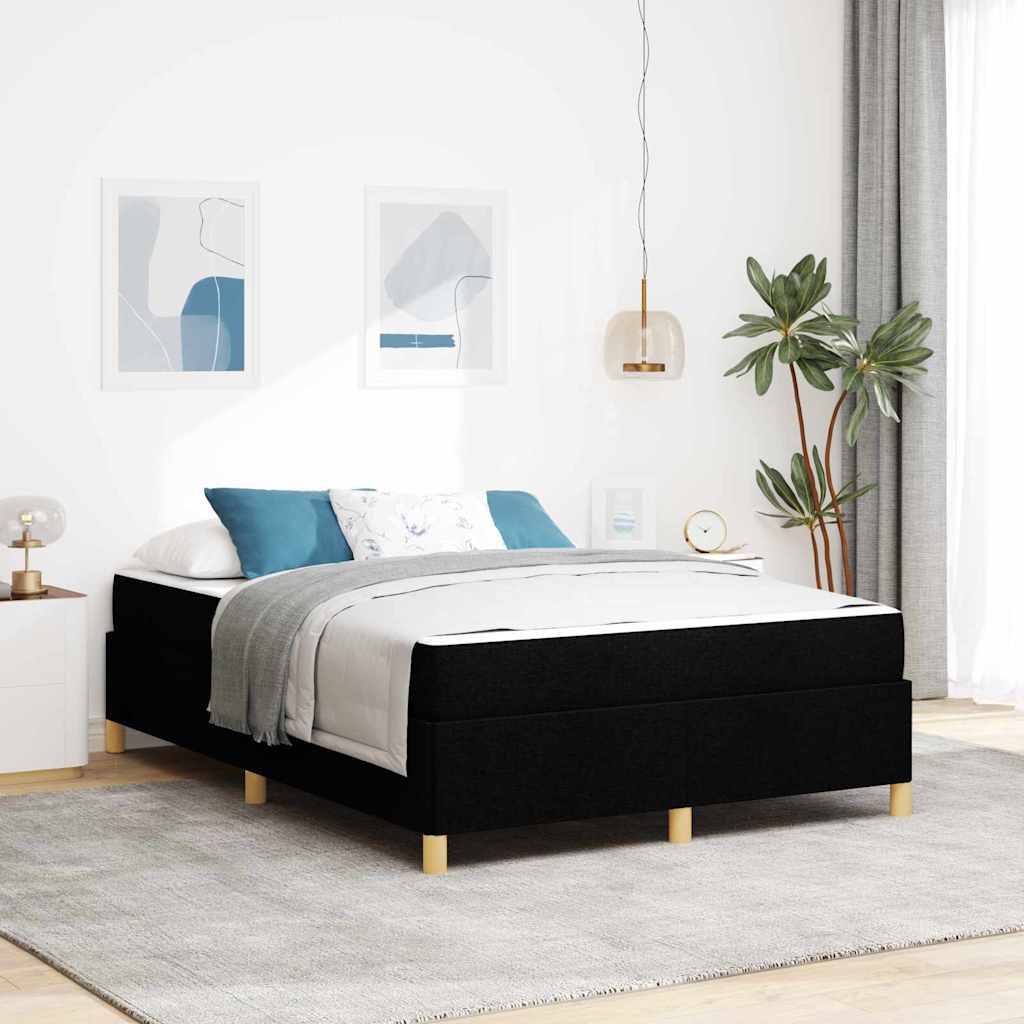Struttura del letto con materasso Nero 140 x 190 cm Tessuto
