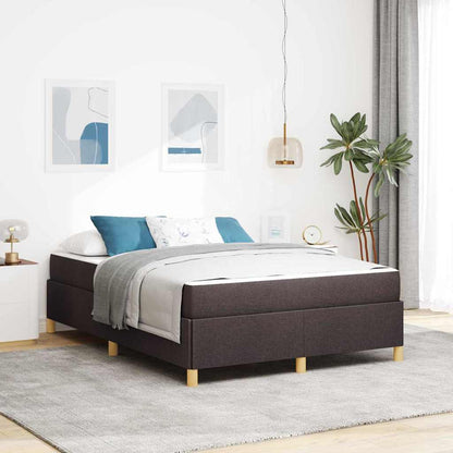 Struttura del letto Marrone Scuro 140 x 190 cm Tessuto
