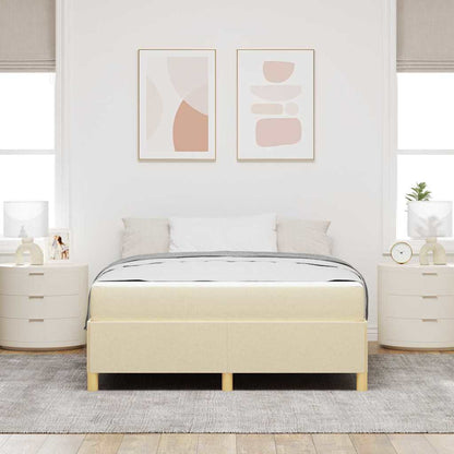 Struttura del letto con materasso Crema 140 x 190 cm Tessuto