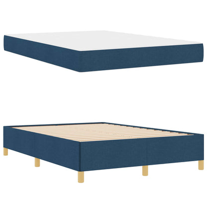 Struttura del letto con materasso Blu 140 x 190 cm Tessuto