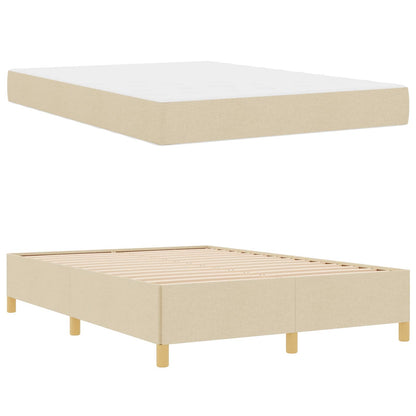 Struttura del letto con materasso Crema 140 x 200 cm Tessuto