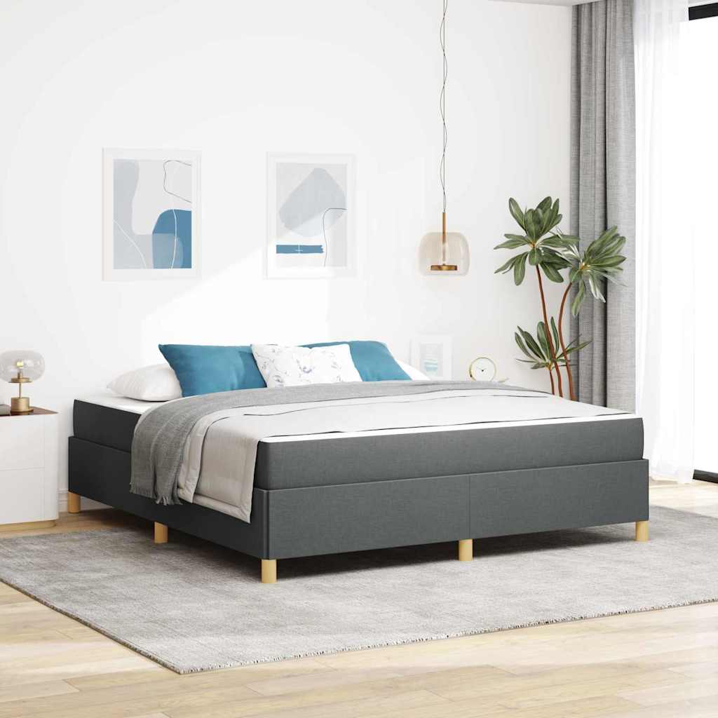 Struttura del letto Grigio scuro 180 x 200 cm Tessuto